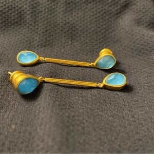 Julie Vos Cassis Gold and Pacific Blue Earrings